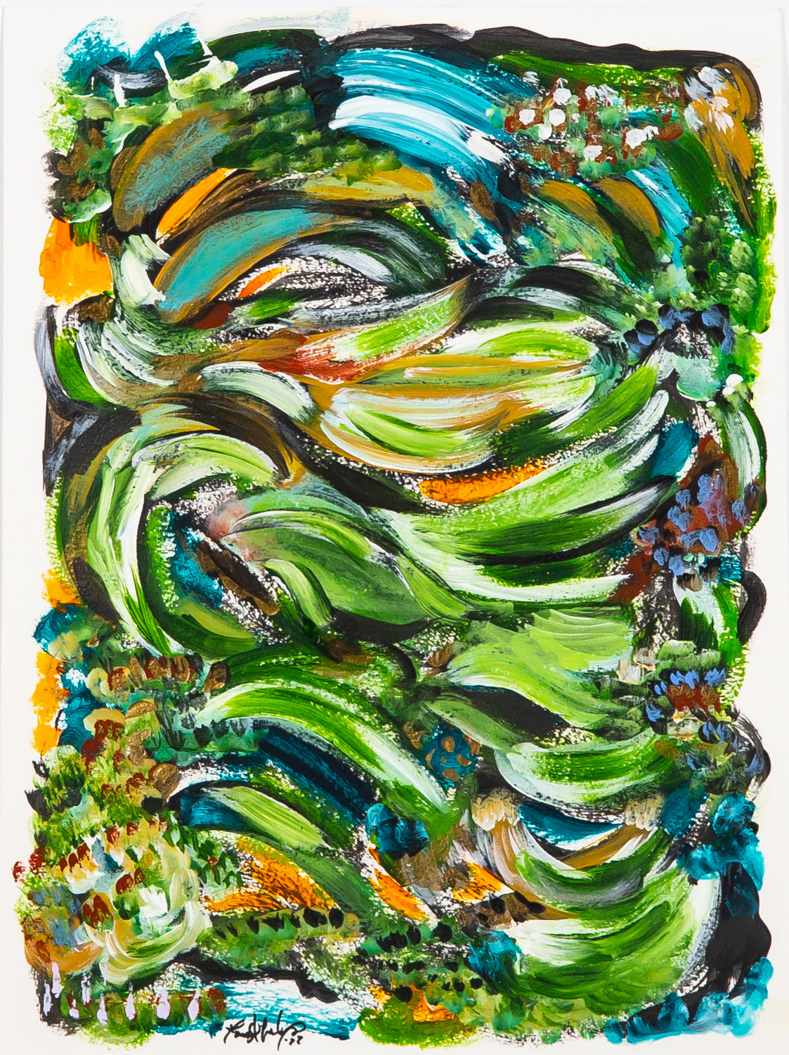 Green Harmony Acrylic on Paper | Maria Sobral Mendonça