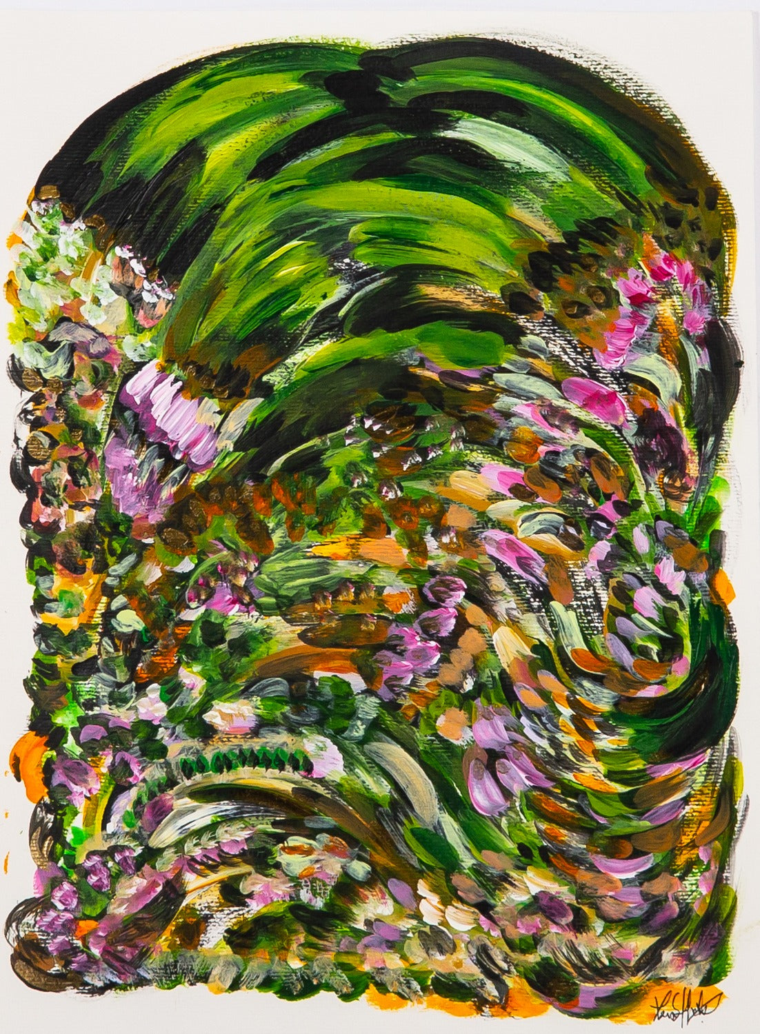 Emerald Drift Acrylic on Paper | Maria Sobral Mendonça